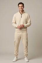 Men Set | Quarter-Zip Sweatshirt and Cargo Jogger Fit