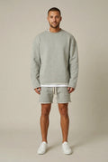 Men Set | Relaxed Fit Crewneck Sweatshirt and Shorts