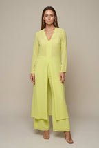 Women Set | Sheer Long Top and Matching Trousers Duo