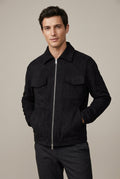 Men Jacket | Full-Zip Closure with Point Collar Regular Fit