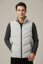 Men Vest Set | Quilted Mock Neck with Full-Length Zip Front
