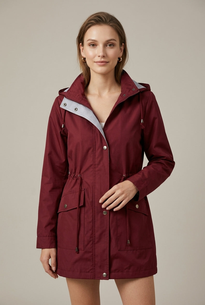 Women Jacket | Hooded Full-Zip with Drawstring Waist