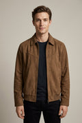 Men Jacket | Bomber Fit with Full-Zip Front and Ribbed Hem