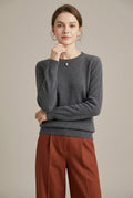 Women Sweatshirt | Crew Neck with Ribbed Cuffs and Loose Fit