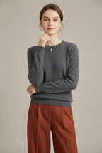 Women Sweatshirt | Crew Neck with Ribbed Cuffs and Loose Fit