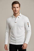 Men Polo Shirt | Quilted Construction with Sleeve Zip Pocket