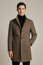Men Coat | Slim Fit with Notch Lapel Two-Button Front