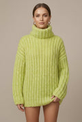Women Sweater | Oversized Ribbed Knit with Turtleneck Collar