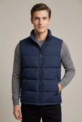 Men Cardigan | Quilted Stand Collar Full-Zip Sleeveless Vest
