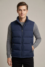 Men Cardigan | Quilted Stand Collar Full-Zip Sleeveless Vest