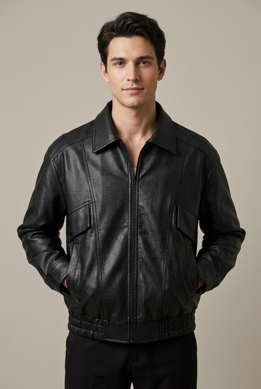 Men Jacket | Oversized Fit with Asymmetric Zip Front