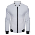 Men Jacket | Quilted Panels with Stand Collar and Zip Front