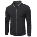 Men Jacket | Quilted Panels with Stand Collar and Zip Front