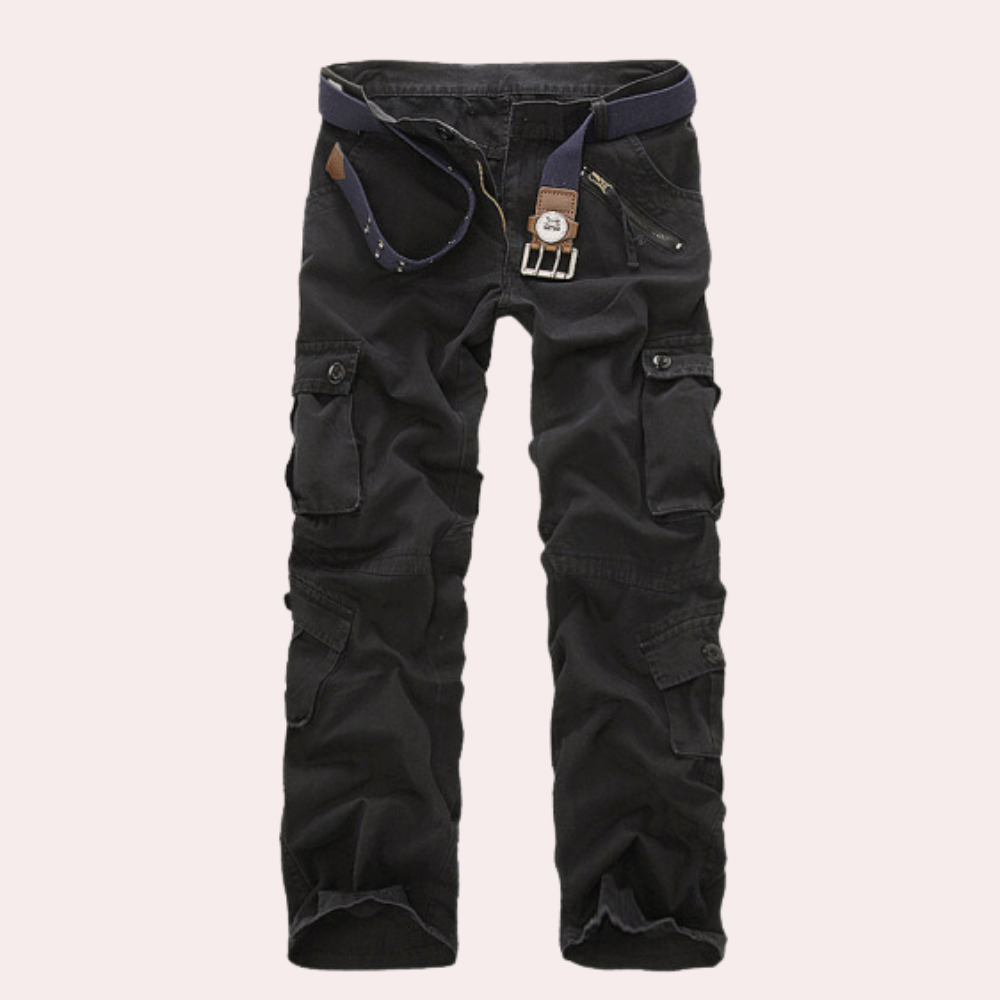 Men Trousers | Multiple Patch Pockets with Belt Loop Waistband