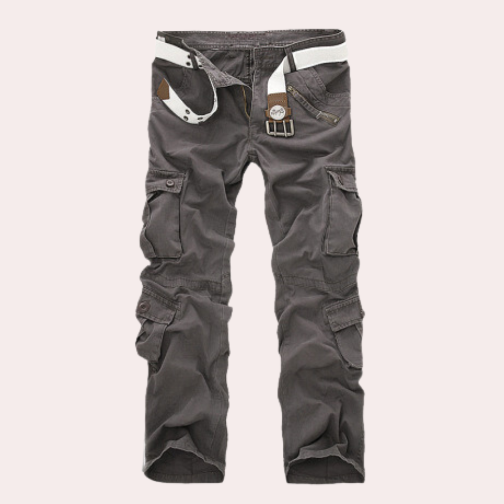 Men Trousers | Multiple Patch Pockets with Belt Loop Waistband
