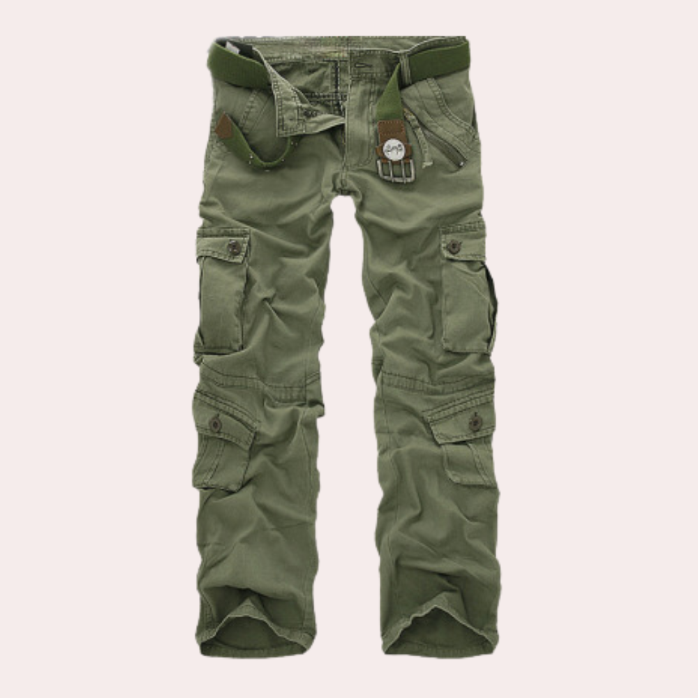 Men Trousers | Multiple Patch Pockets with Belt Loop Waistband