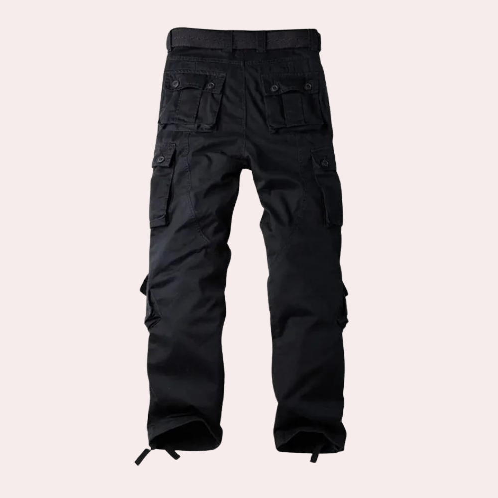 Men Trousers | Multiple Patch Pockets with Belt Loop Waistband