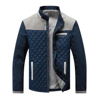Men Jacket | Stand Collar with Snap and Zip Front Closure