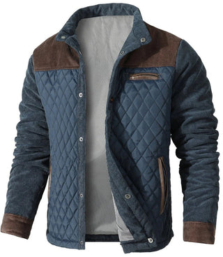Men Jacket | Stand Collar with Snap and Zip Front Closure