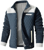 Men Jacket | Stand Collar with Snap and Zip Front Closure