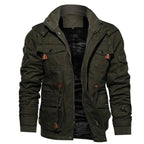 Men Jacket | Multi-Pocket Front Zip with Stand Collar