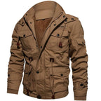 Men Jacket | Multi-Pocket Front Zip with Stand Collar