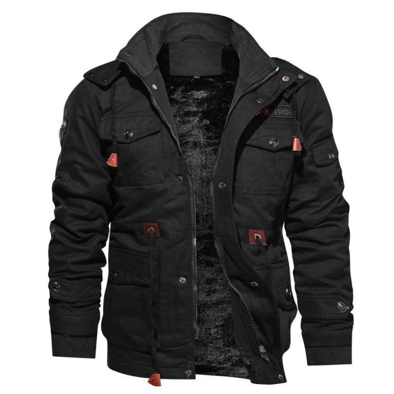 Men Jacket | Multi-Pocket Front Zip with Stand Collar