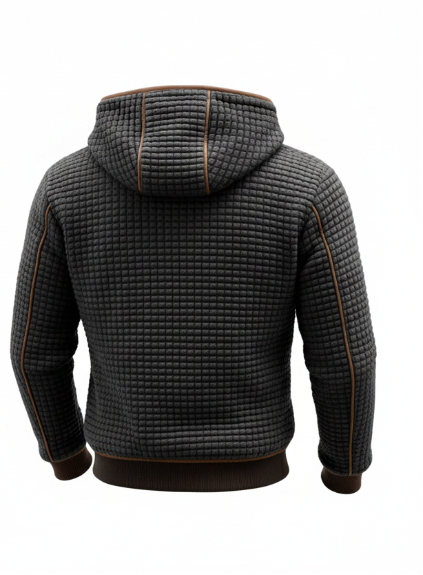 Men Jacket | Quilted Front Zip with Stand Collar Fit
