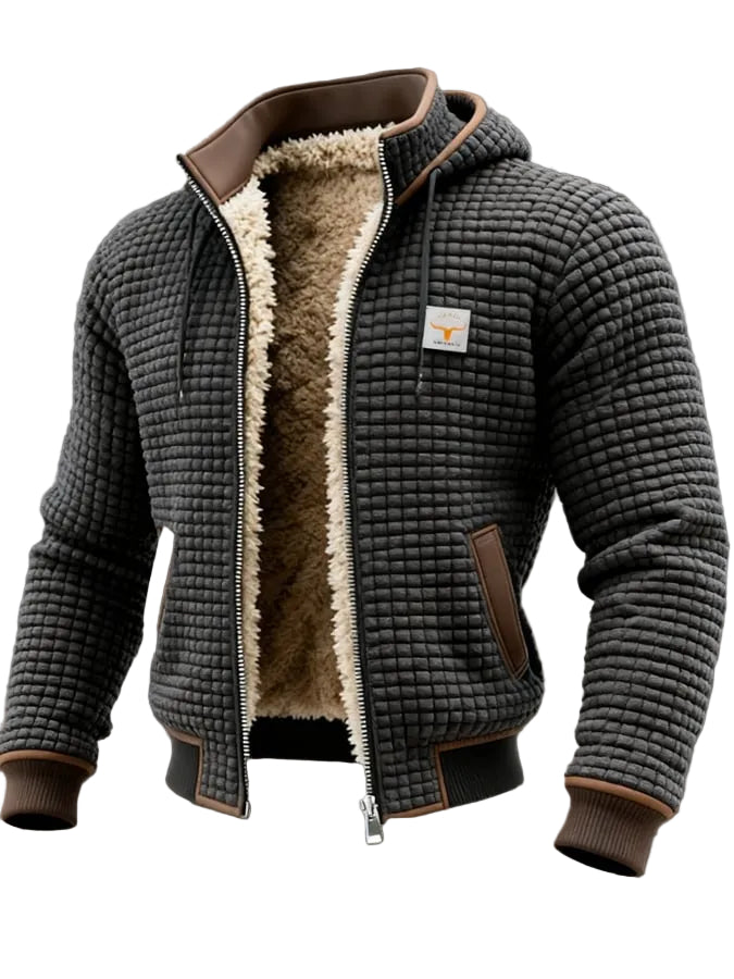 Men Jacket | Quilted Front Zip with Stand Collar Fit