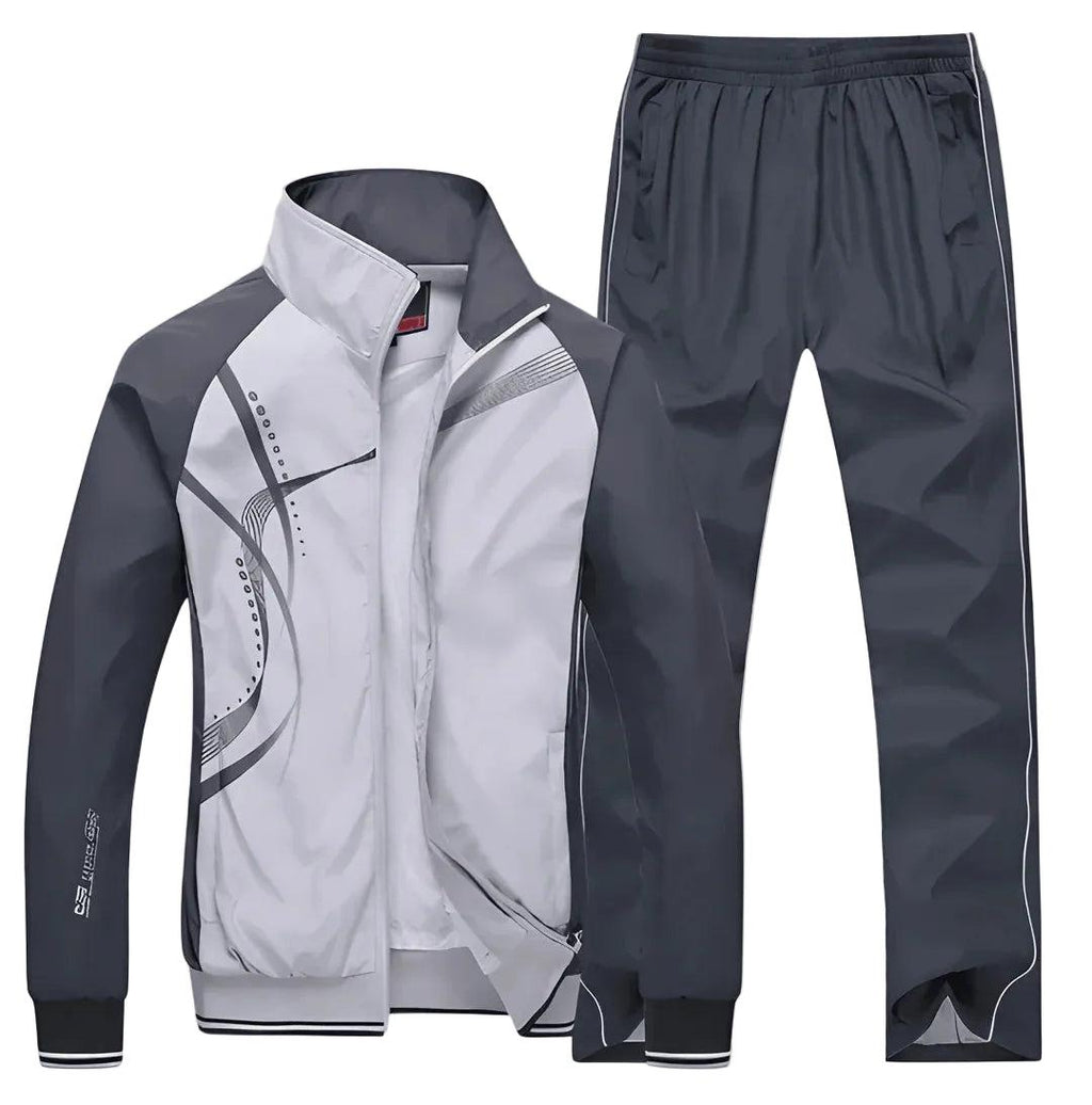Men Suit Set | Zip Jacket and Straight-Leg Trouser Combo