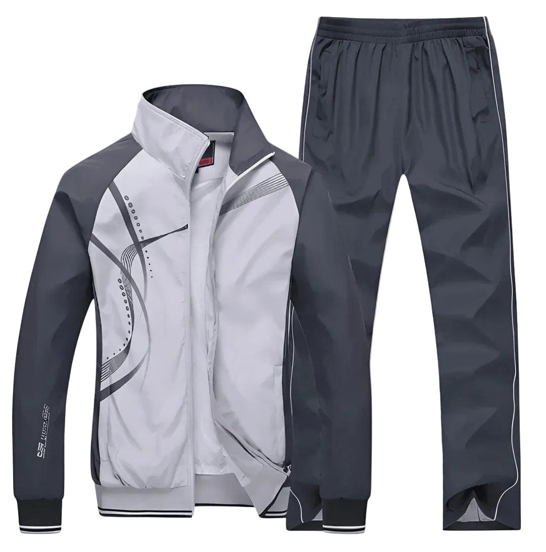 Men Suit Set | Zip Jacket and Straight-Leg Trouser Combo