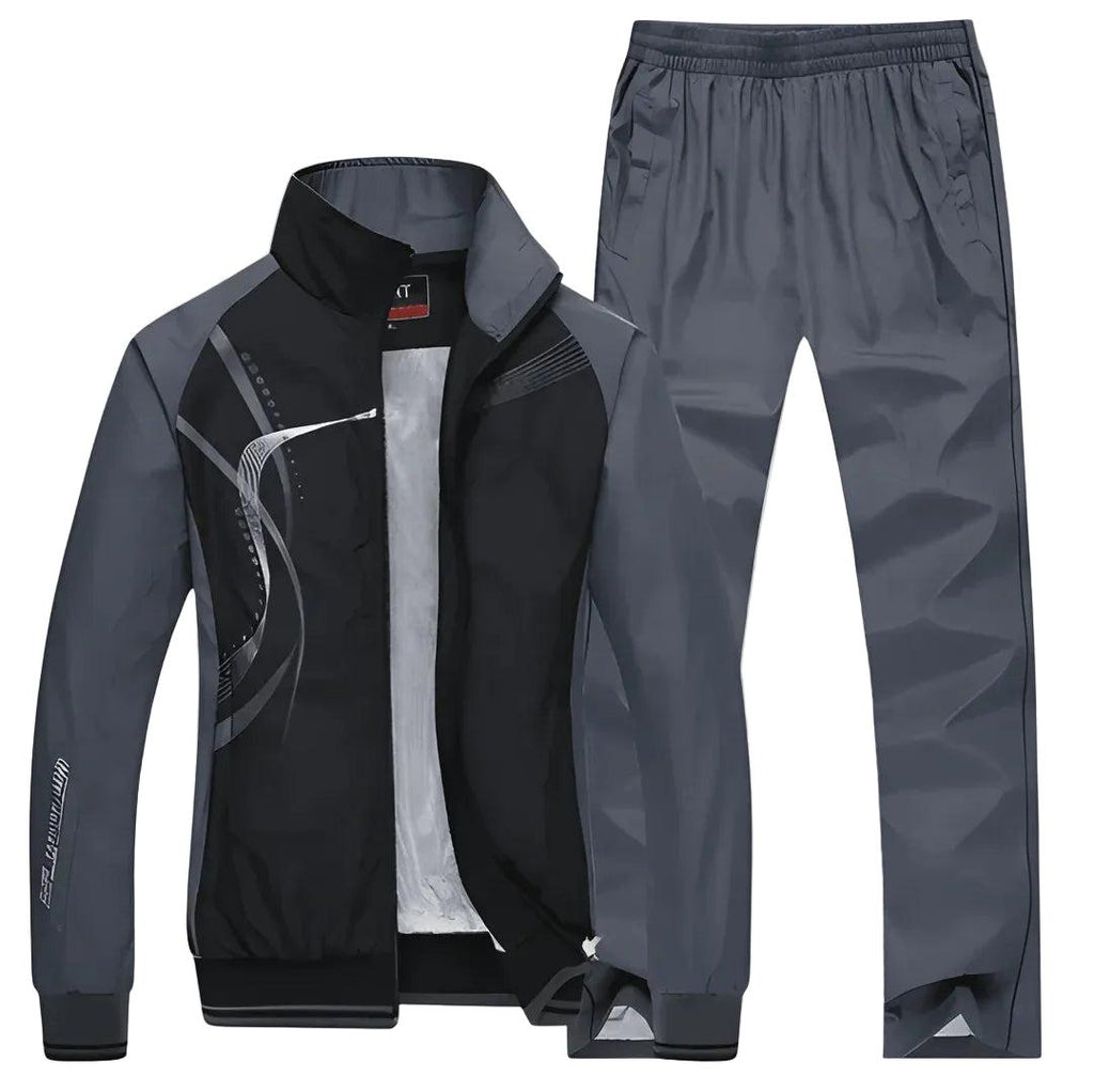 Men Suit Set | Zip Jacket and Straight-Leg Trouser Combo