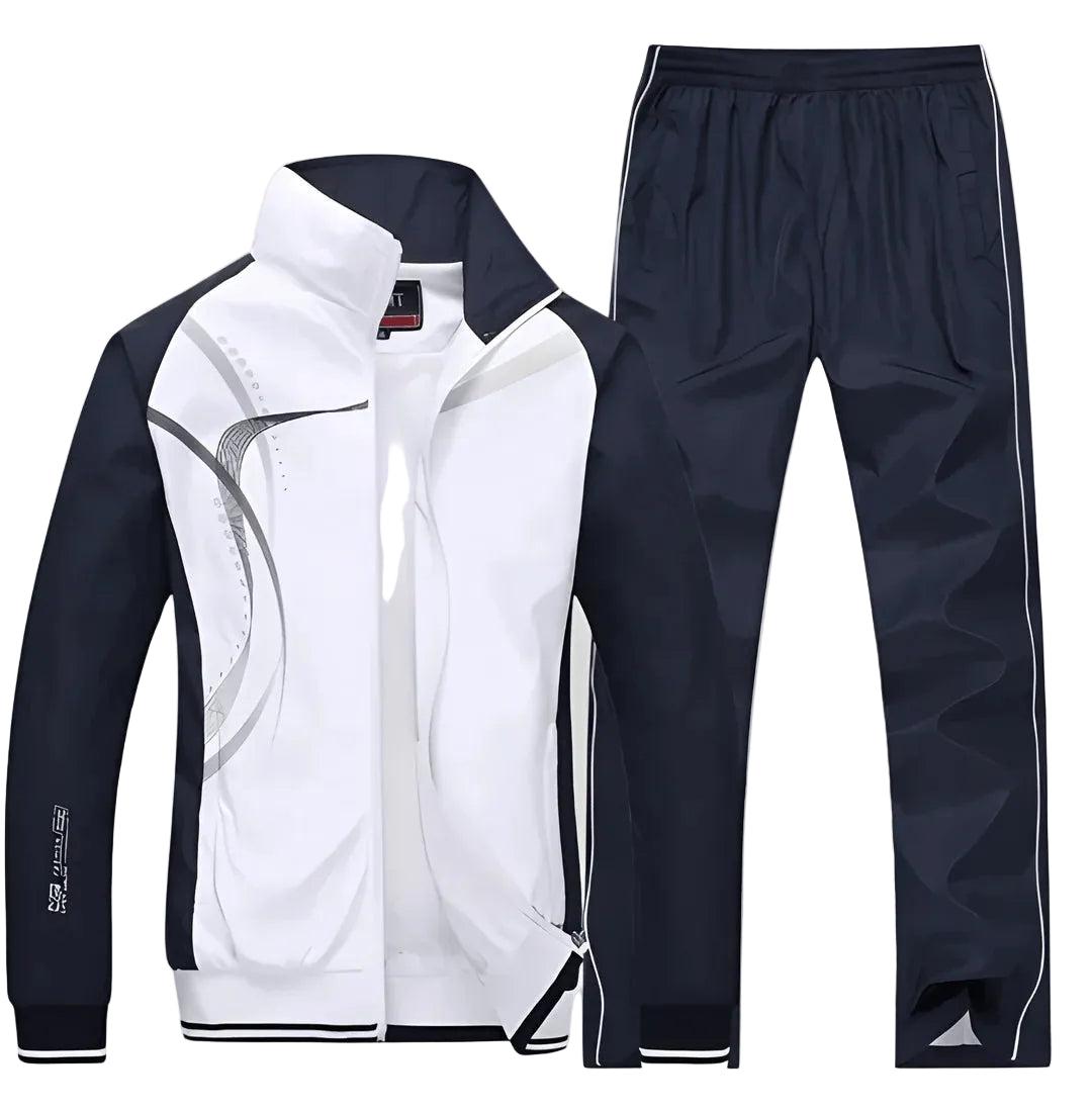 Men Suit Set | Zip Jacket and Straight-Leg Trouser Combo