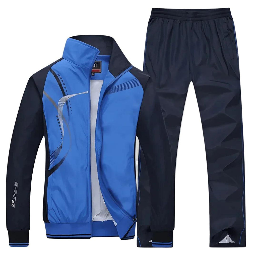 Men Suit Set | Zip Jacket and Straight-Leg Trouser Combo