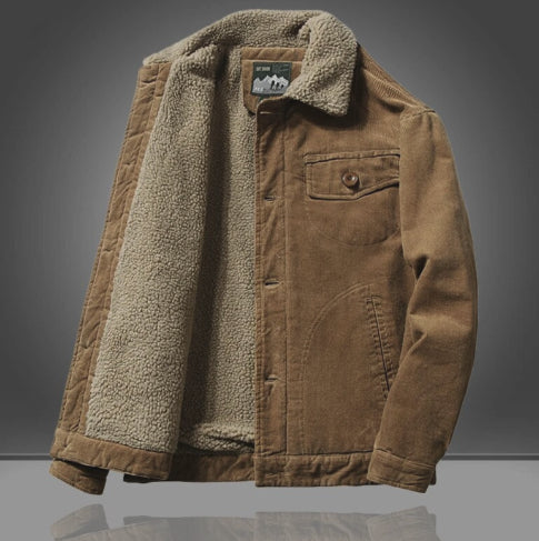 Men Jacket | Short Waist-Length Insulated Button Closure