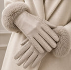 Women Gloves | Full-Finger Fit with Faux Fur Cuff Detail