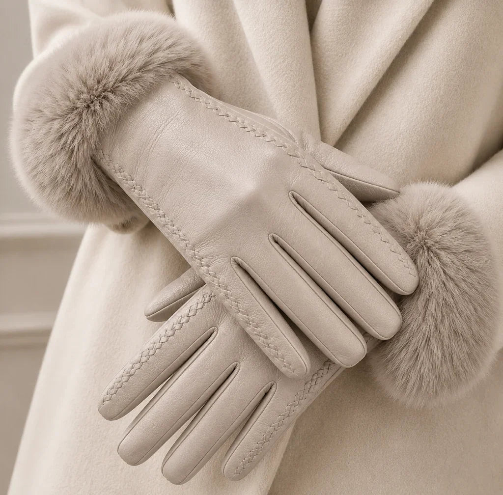 Women Gloves | Full-Finger Fit with Faux Fur Cuff Detail