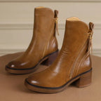 Women Boots | Retro Chelsea Ankle Style with Round Toe