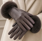 Women Gloves | Full-Finger Fit with Faux Fur Cuff Detail