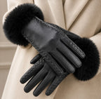 Women Gloves | Full-Finger Fit with Faux Fur Cuff Detail
