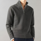 Men Sweater | Half-Zip Pullover with Long Sleeve Fit