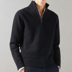 Men Sweater | Half-Zip Pullover with Long Sleeve Fit