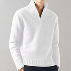 Men Sweater | Half-Zip Pullover with Long Sleeve Fit
