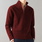 Men Sweater | Half-Zip Pullover with Long Sleeve Fit