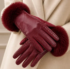 Women Gloves | Full-Finger Fit with Faux Fur Cuff Detail