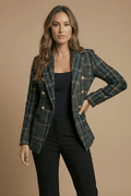 Jacket Women Elongated Length Double Breasted Closure - Evergreen Outfits - Women Blazer
