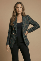 Jacket Women Elongated Length Double Breasted Closure - Evergreen Outfits - Women Blazer