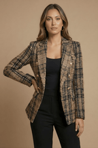 Jacket Women Elongated Length Double Breasted Closure - Evergreen Outfits - Women Blazer