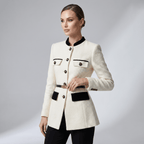 Jacket Women Tailored Fit Single Breasted Button Closure - Evergreen Outfits - Women Blazer