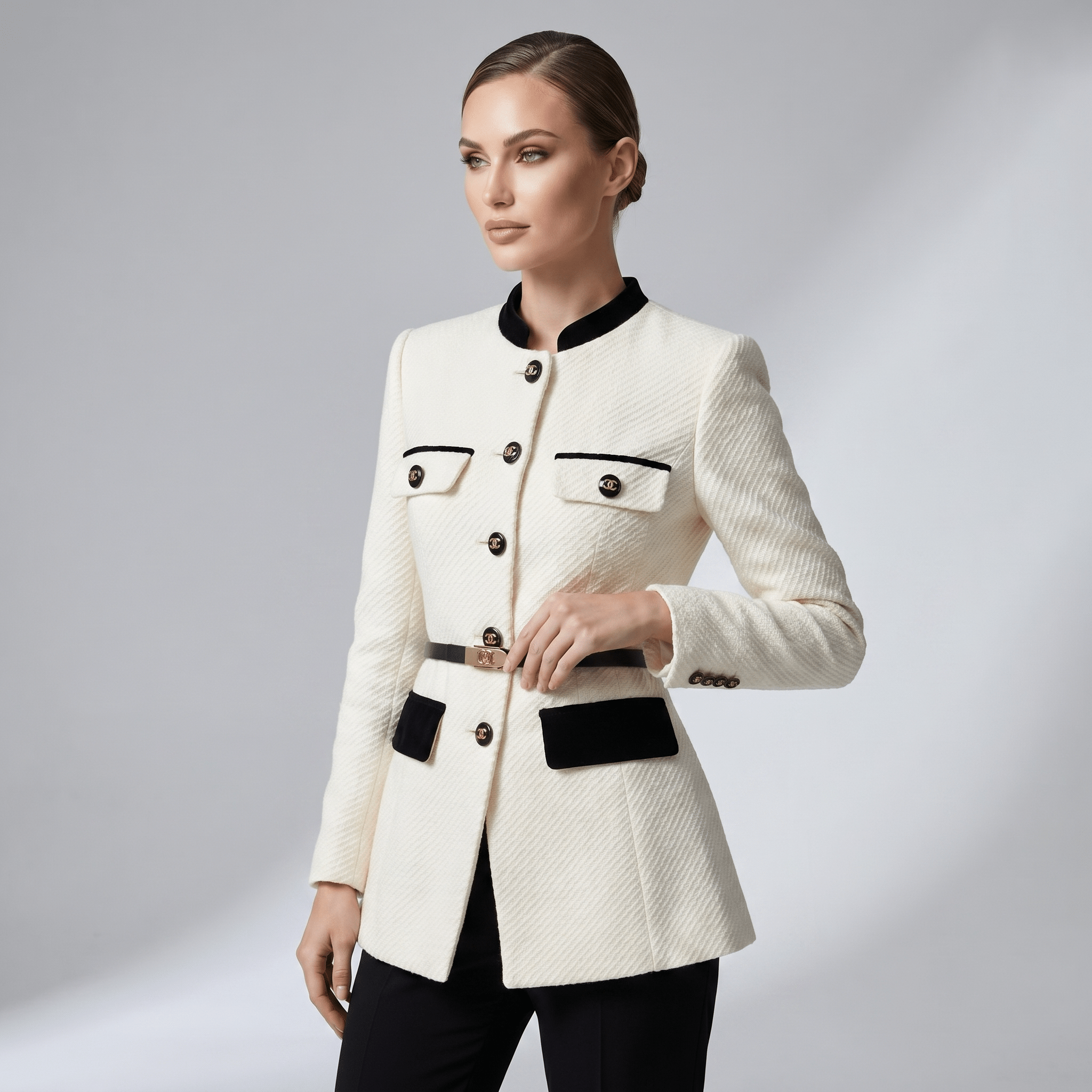 Jacket Women Tailored Fit Single Breasted Button Closure - Evergreen Outfits - Women Blazer